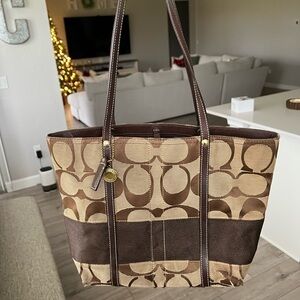 Brown coach handbag